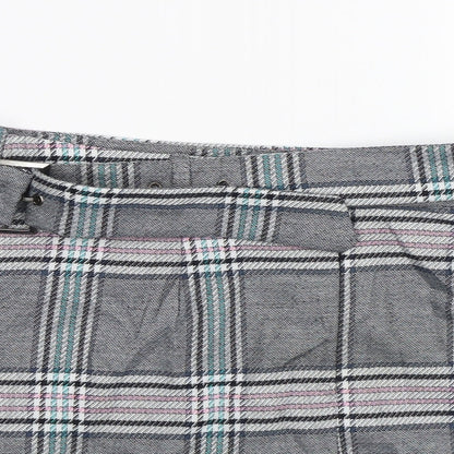 ASOS Womens Grey Plaid  Mini Skirt Size 12