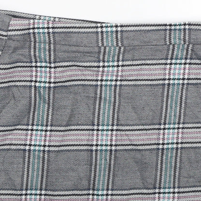 ASOS Womens Grey Plaid  Mini Skirt Size 12