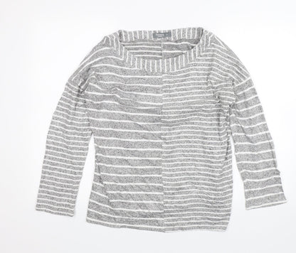 Nutmeg Womens Grey Striped  Pullover Jumper Size 12