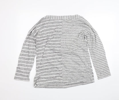 Nutmeg Womens Grey Striped  Pullover Jumper Size 12