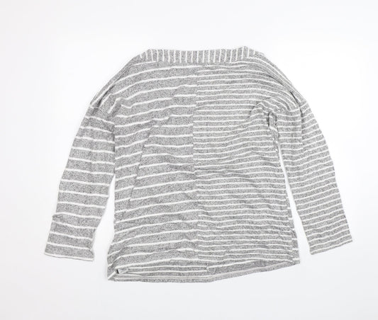 Nutmeg Womens Grey Striped  Pullover Jumper Size 12