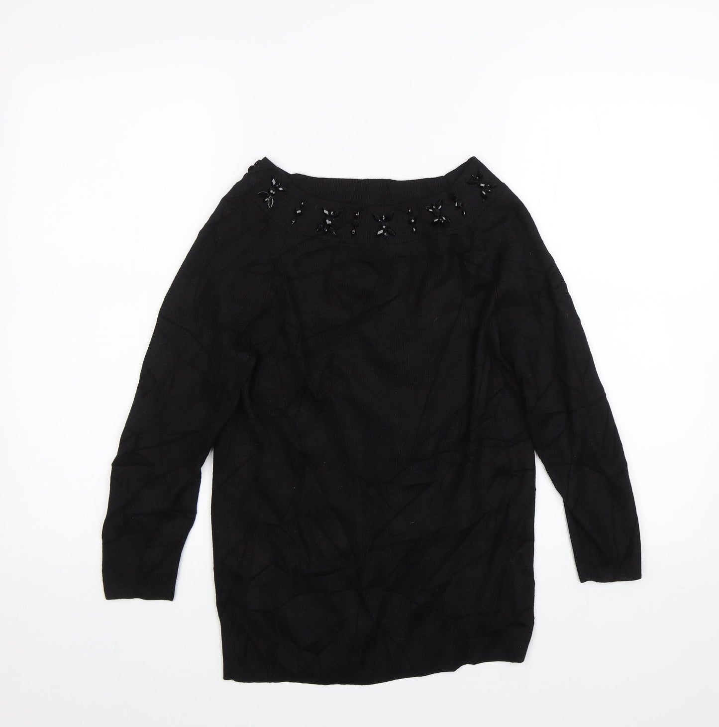 Womens UK Size 12 M&Co Black Pullover Jumper