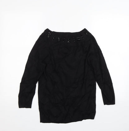 Womens UK Size 12 M&Co Black Pullover Jumper