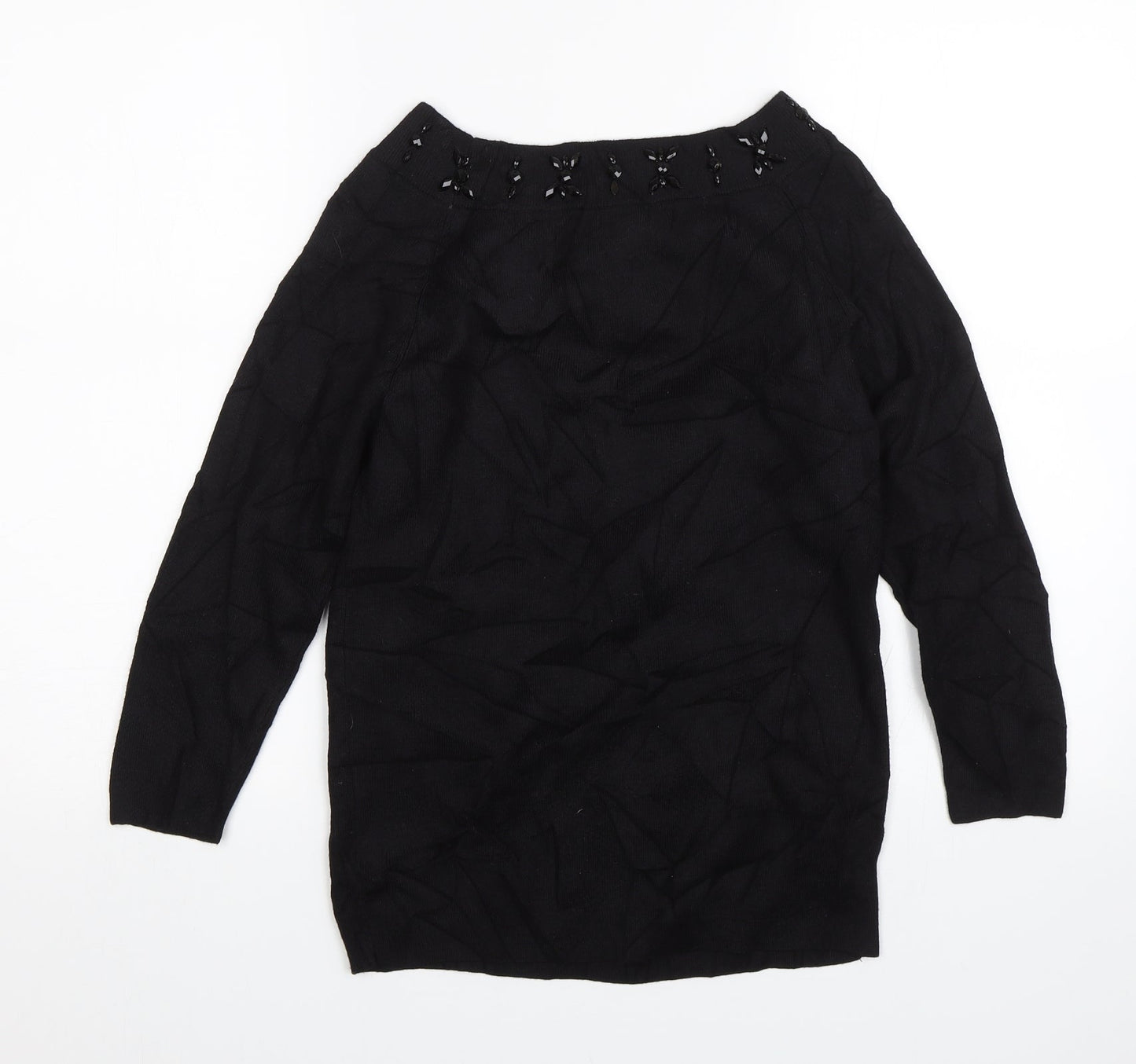 Womens UK Size 12 M&Co Black Pullover Jumper