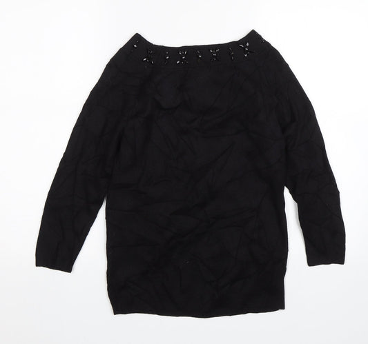 Womens UK Size 12 M&Co Black Pullover Jumper