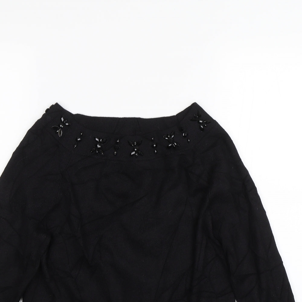 Womens UK Size 12 M&Co Black Pullover Jumper
