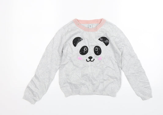 TU Girls Grey   Pullover Jumper Size 7 Years