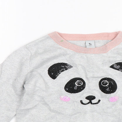 TU Girls Grey   Pullover Jumper Size 7 Years