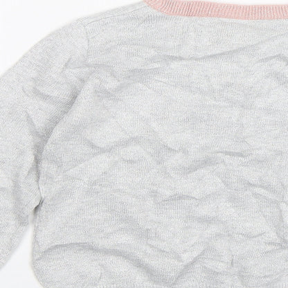 TU Girls Grey   Pullover Jumper Size 7 Years