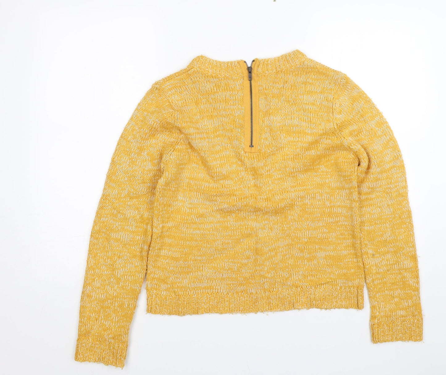 Womens UK Size M Peacocks Yellow Pullover Jumper