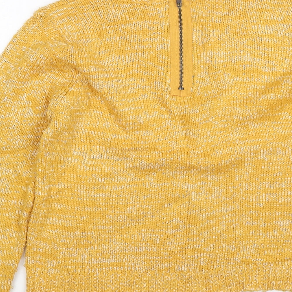 Womens UK Size M Peacocks Yellow Pullover Jumper