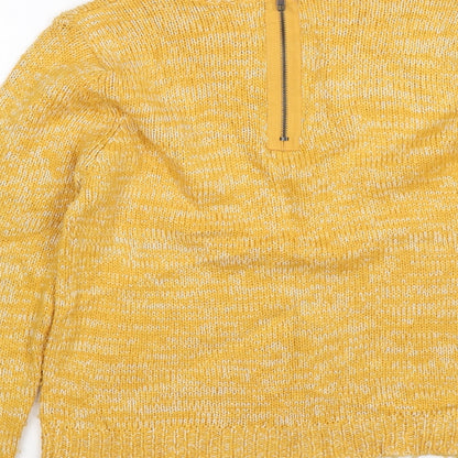 Womens UK Size M Peacocks Yellow Pullover Jumper