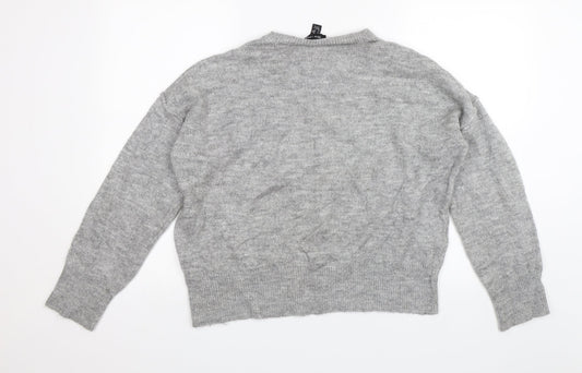 Womens UK Size M New Look Grey Pullover Jumper