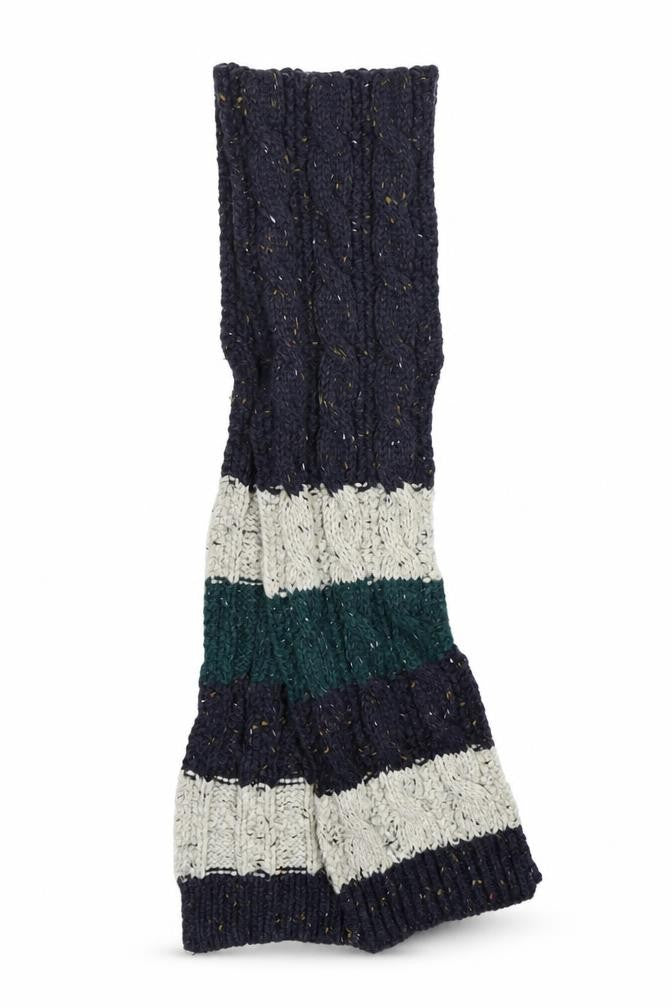 Front view of Marks & Spencer unisex blue striped scarf scarves & wraps size regular - ages 6-10