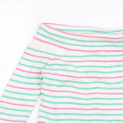 Nextgen Club Girls White Striped  Pullover Jumper Size L