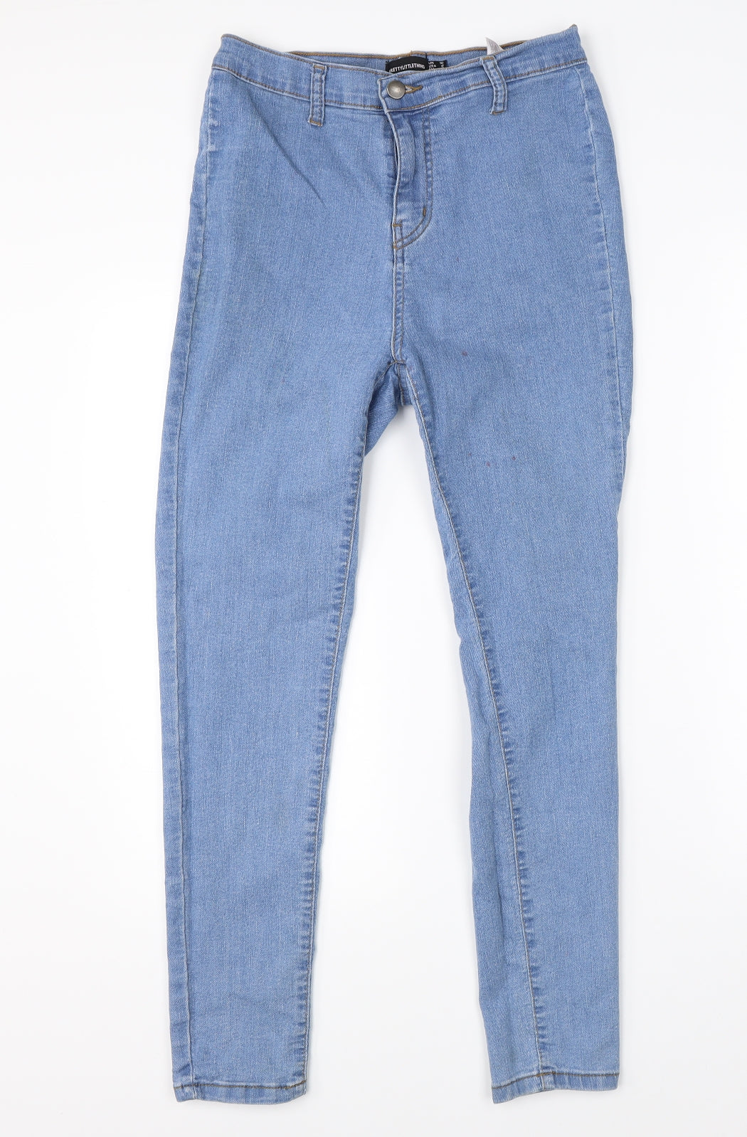 Pretty Little Thing Womens Blue  Denim Skinny Jeans Size 10 L26 in