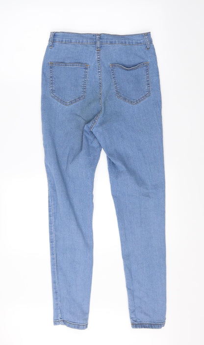 Pretty Little Thing Womens Blue  Denim Skinny Jeans Size 10 L26 in