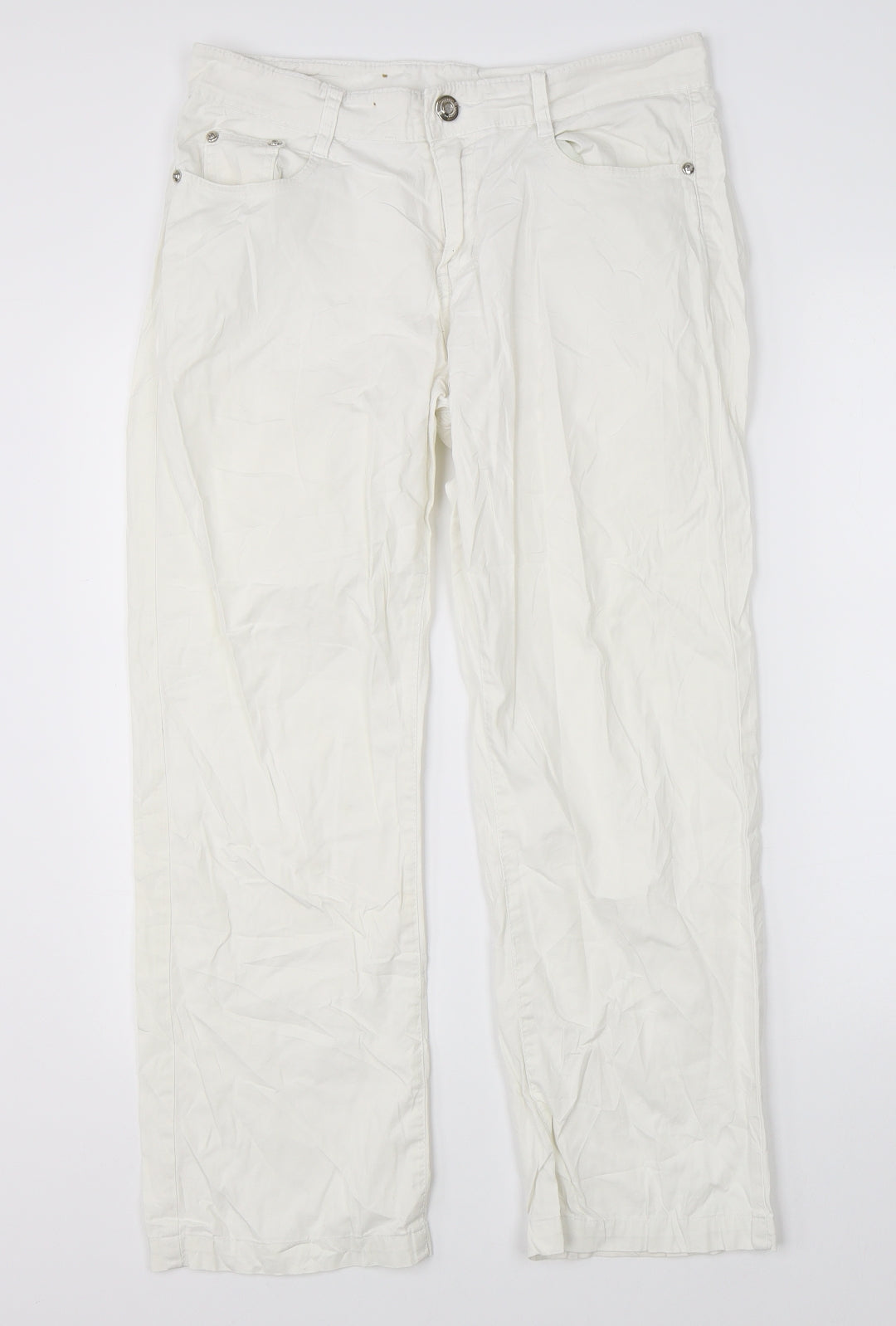 Womens UK Size 30 in Miss Cherry Regular Fit  White Trousers