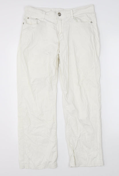 Womens UK Size 30 in Miss Cherry Regular Fit  White Trousers