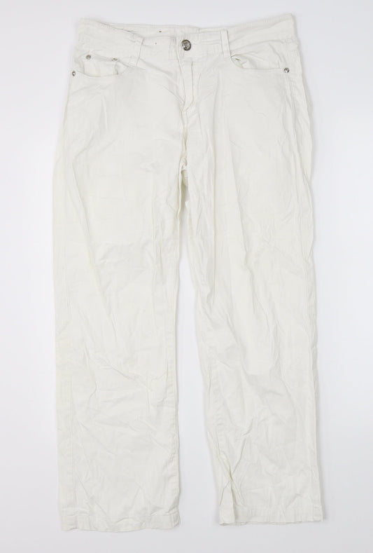 Womens UK Size 30 in Miss Cherry Regular Fit  White Trousers
