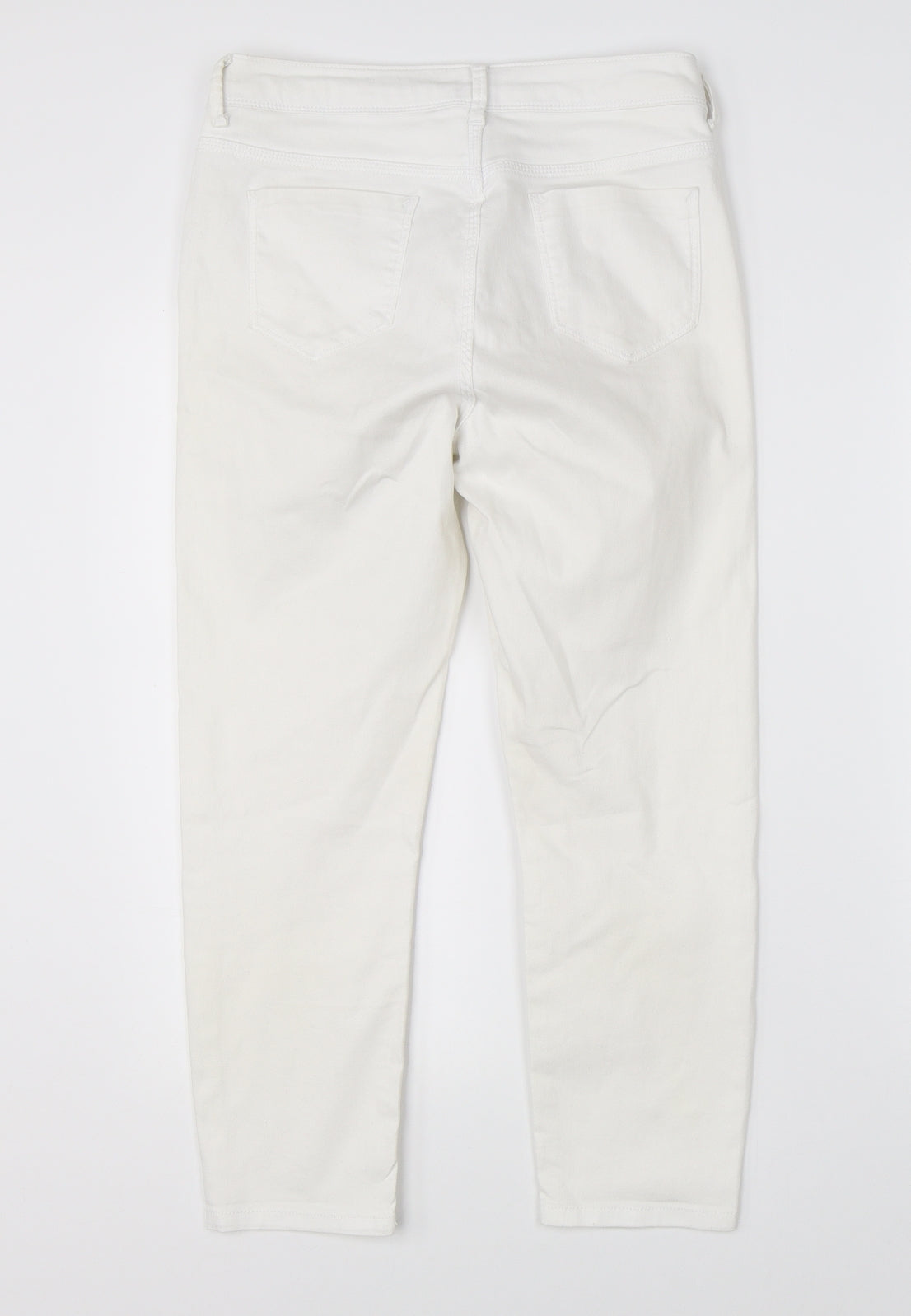 Womens UK Size 8 Marks & Spencer Regular Fit Straight White Jeans