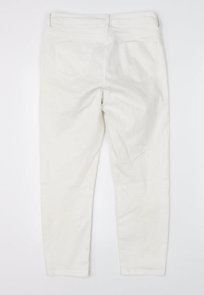 Womens UK Size 8 Marks & Spencer Regular Fit Straight White Jeans