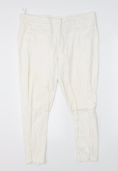 Womens UK Size 16 Preview Regular Fit Dress Pants White Trousers
