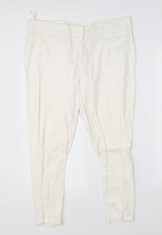 Womens UK Size 16 Preview Regular Fit Dress Pants White Trousers