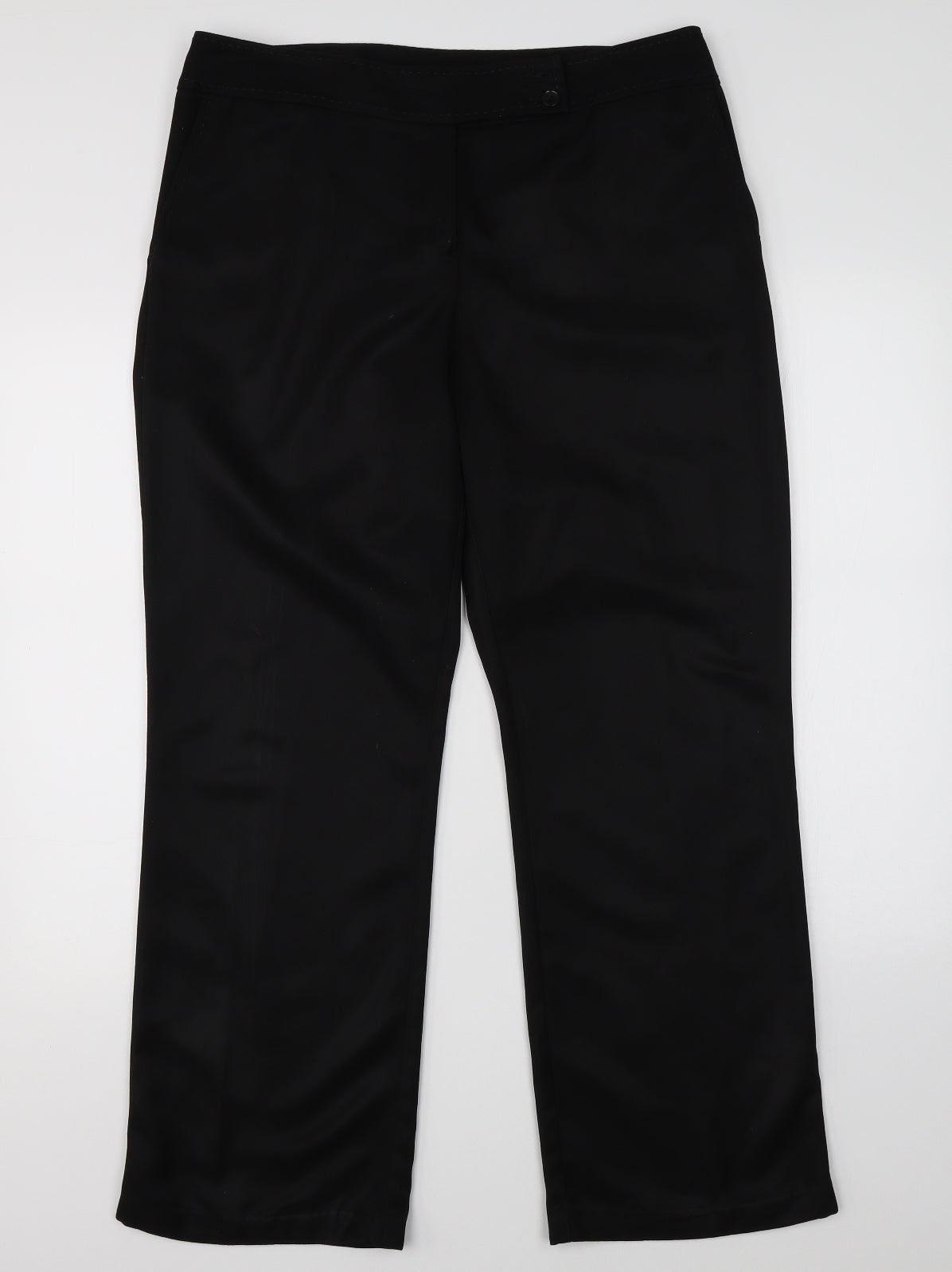Womens UK Size 14 BHS Regular Fit Dress Pants Black Trousers