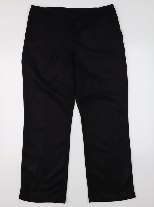 Womens UK Size 14 BHS Regular Fit Dress Pants Black Trousers