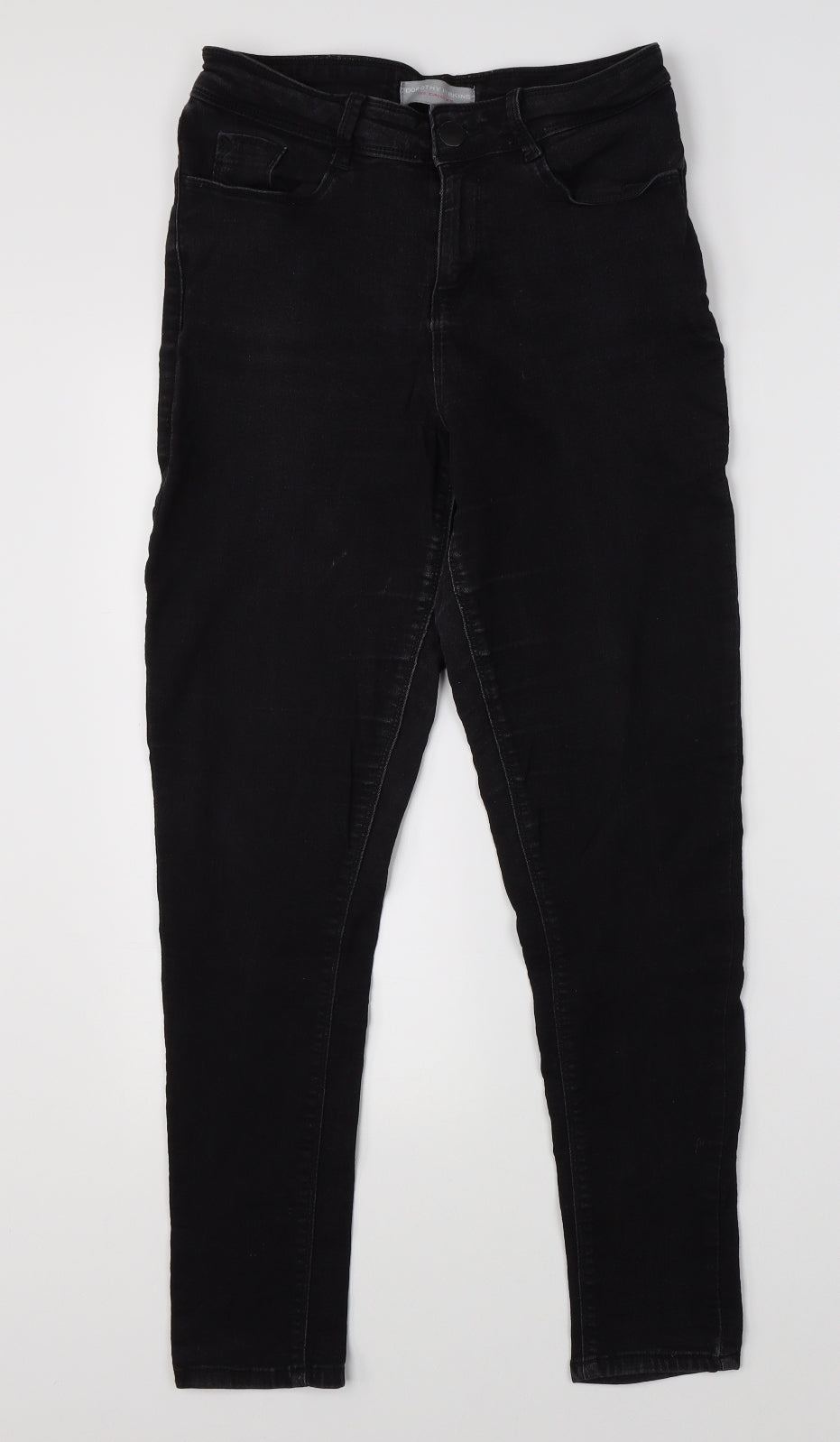 Dorothy Perkins Womens Black  Denim Skinny Jeans Size 12 L25 in