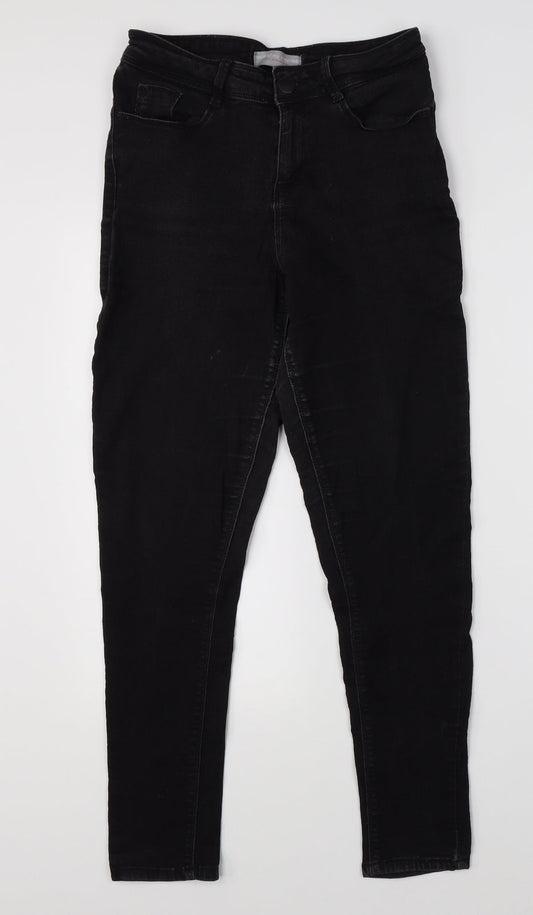 Dorothy Perkins Womens Black  Denim Skinny Jeans Size 12 L25 in