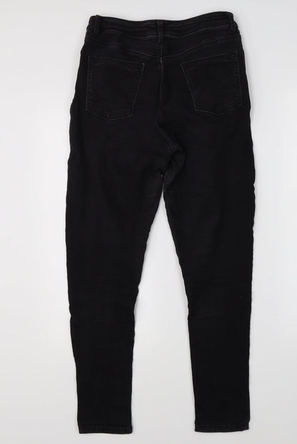 Dorothy Perkins Womens Black  Denim Skinny Jeans Size 12 L25 in