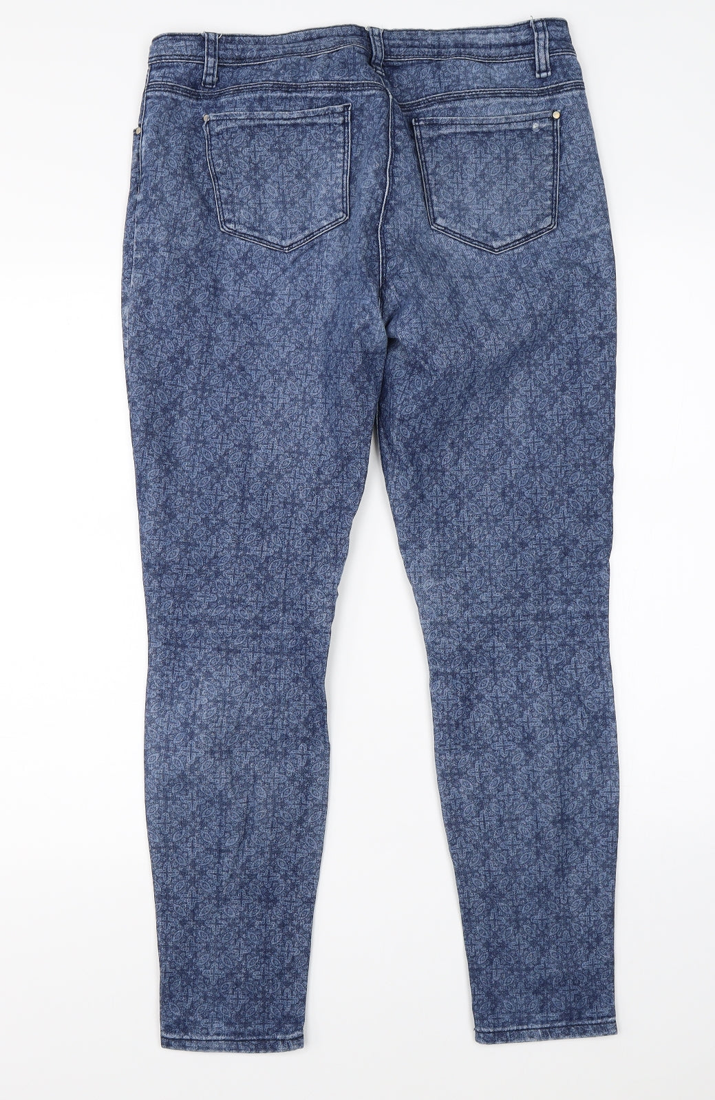 George Womens Blue Paisley Denim Skinny Jeans Size 10 L27 in