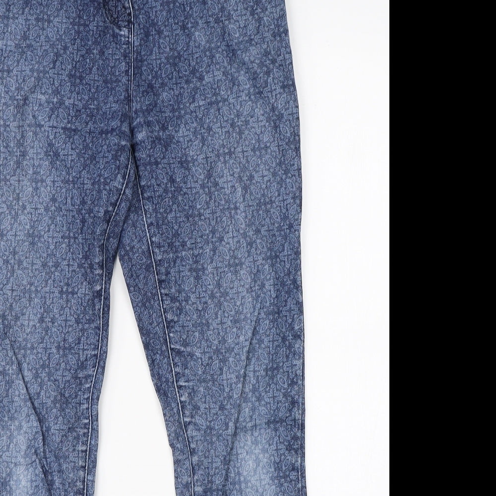 George Womens Blue Paisley Denim Skinny Jeans Size 10 L27 in