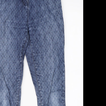 George Womens Blue Paisley Denim Skinny Jeans Size 10 L27 in