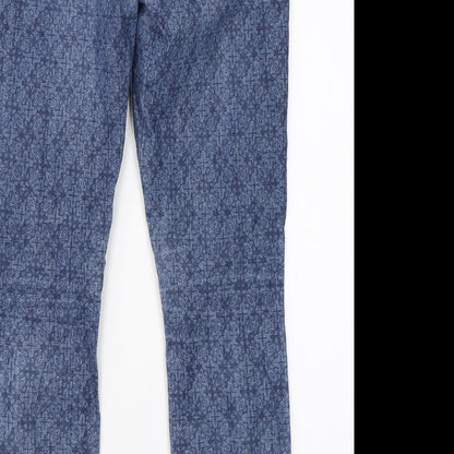 George Womens Blue Paisley Denim Skinny Jeans Size 10 L27 in