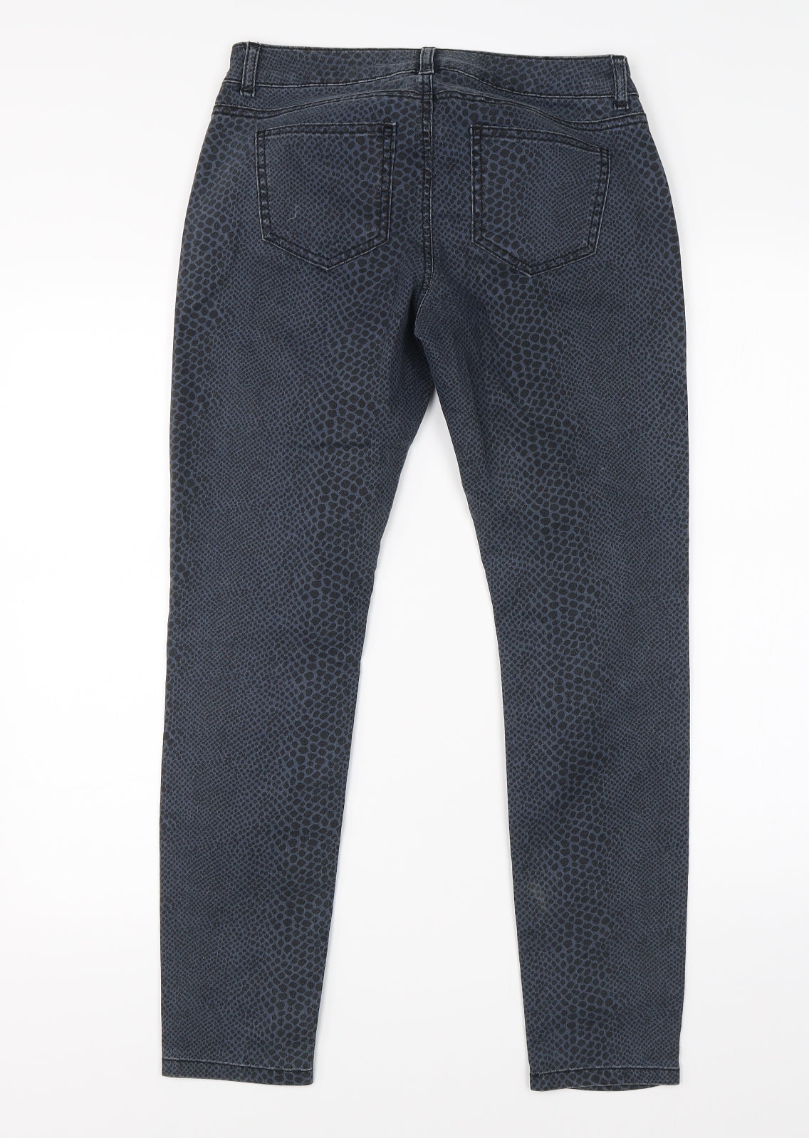 Dorothy Perkins Womens Blue Animal Print Denim Skinny Jeans Size 8 L26 in