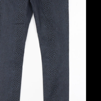 Dorothy Perkins Womens Blue Animal Print Denim Skinny Jeans Size 8 L26 in