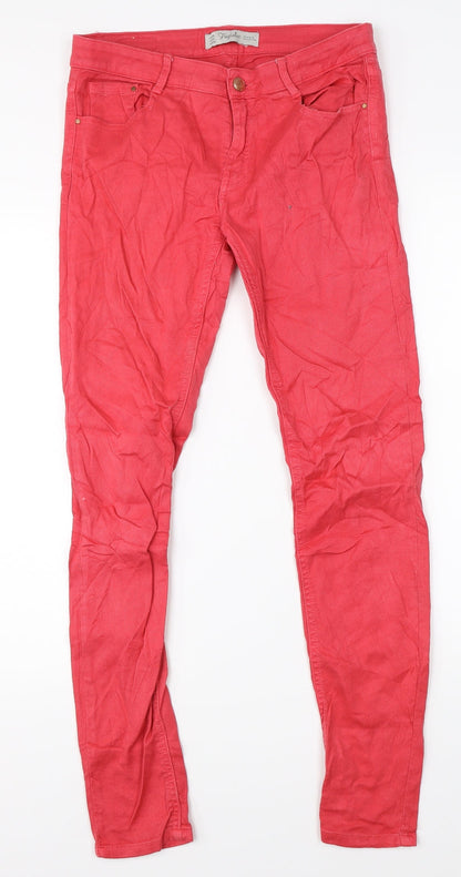 Zara Womens Pink  Denim Skinny Jeans Size 10 L28 in