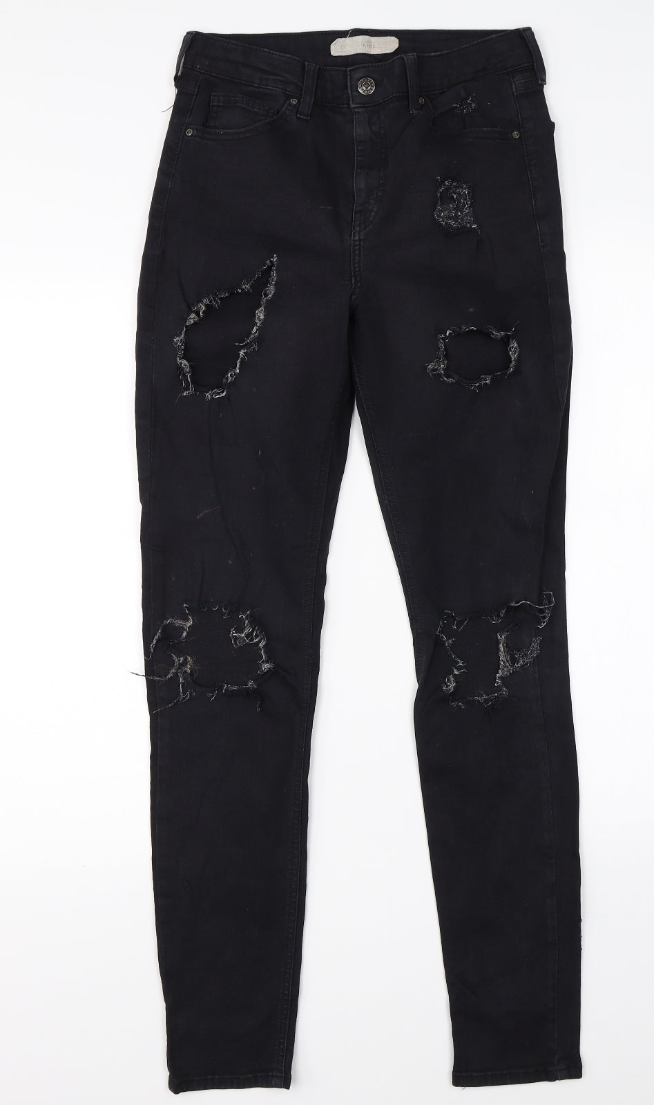 Topshop Womens Black  Denim Skinny Jeans Size 28 L34 in