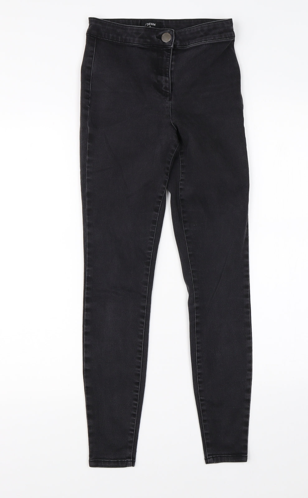 Womens UK Size 8 Preworn Regular Fit Skinny Black Jeans
