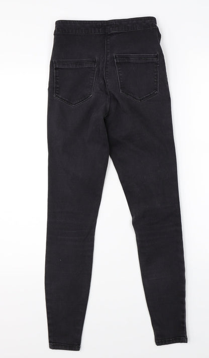 Womens UK Size 8 Preworn Regular Fit Skinny Black Jeans