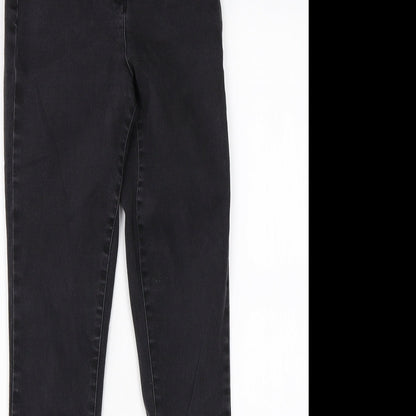 Womens UK Size 8 Preworn Regular Fit Skinny Black Jeans