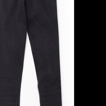 Womens UK Size 8 Preworn Regular Fit Skinny Black Jeans