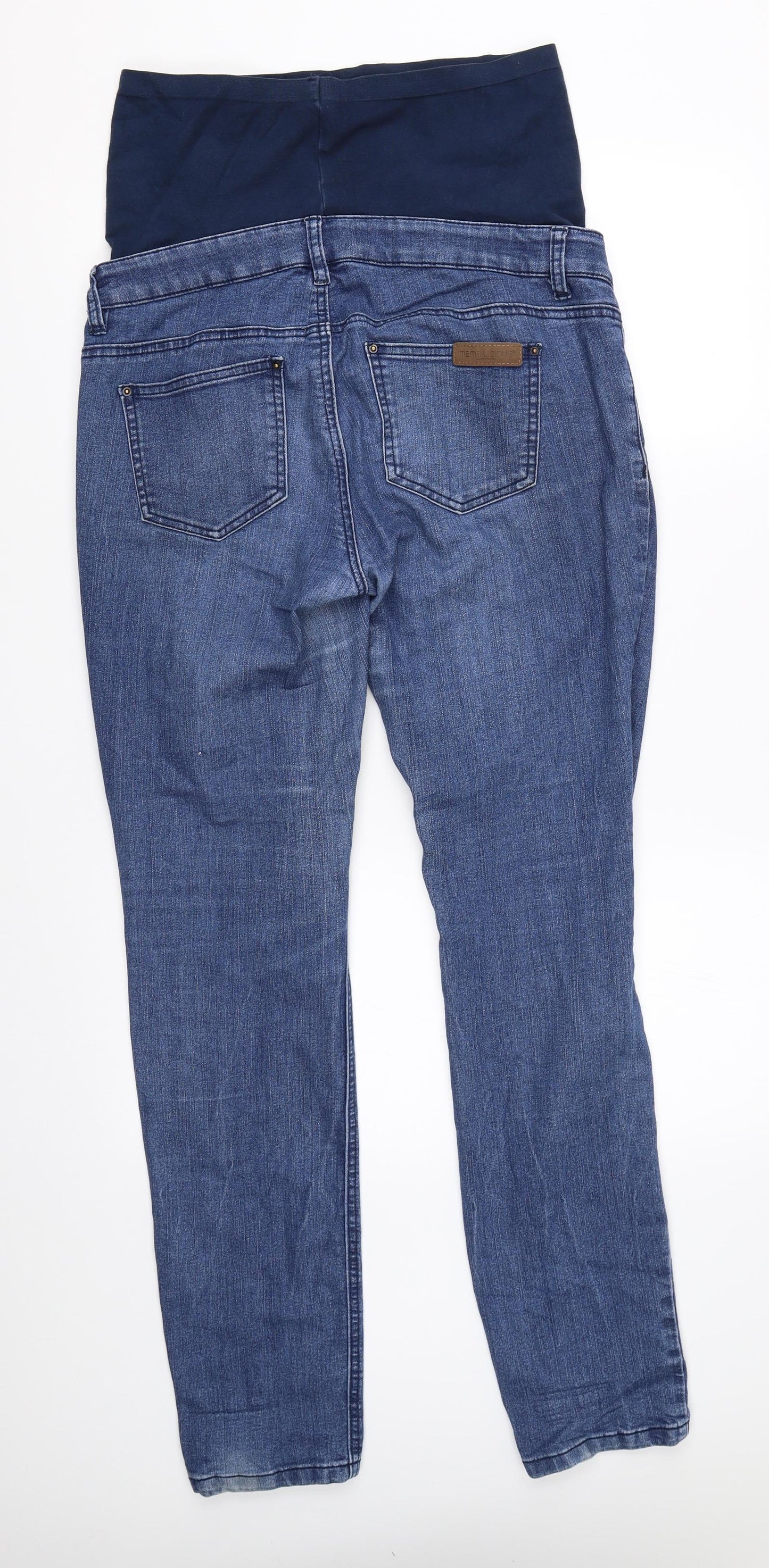 Mama-licious Womens Blue  Denim Straight Jeans Size 35 in L30 in