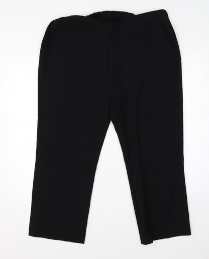 Womens UK Size 16 Preworn Regular Fit Dress Pants Black Trousers