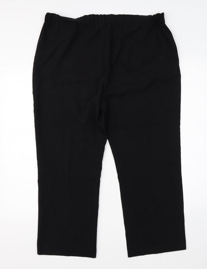 Womens UK Size 16 Preworn Regular Fit Dress Pants Black Trousers