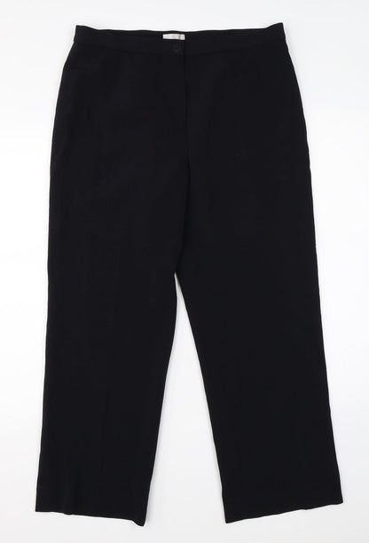 Womens UK Size 14 CC Regular Fit Dress Pants Black Trousers