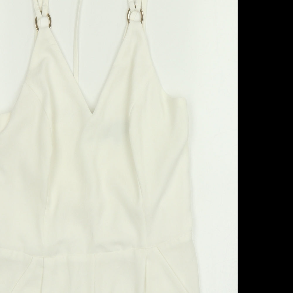 New Look Womens White   Playsuit One-Piece Size 8